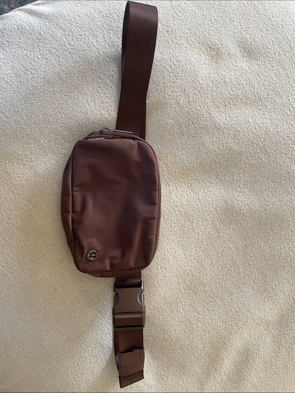 lululemon athletica Brown Leather-Look Sling Belt Bag